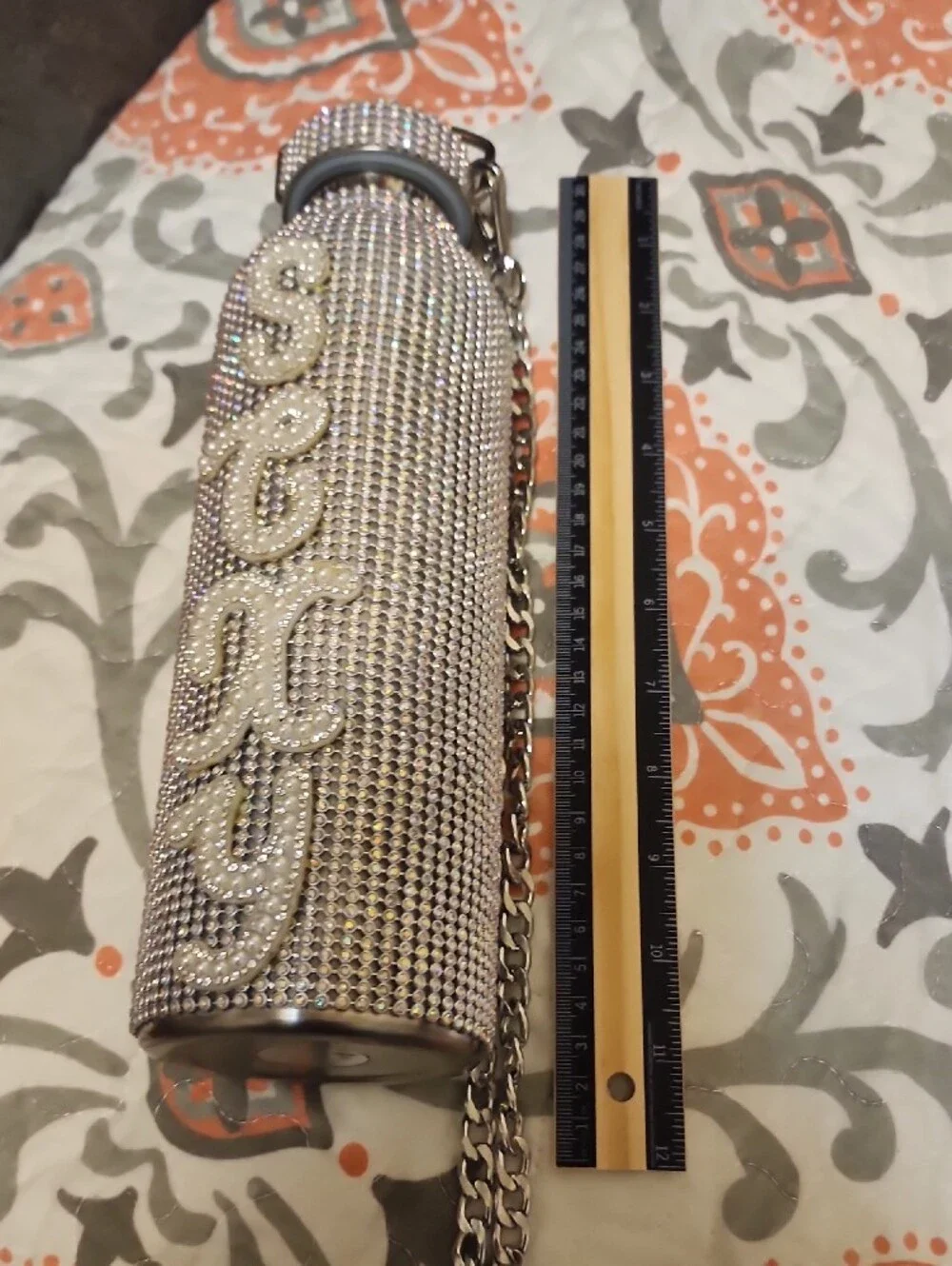 Rhinestone Bling Water Bottle - Silver Crystal
